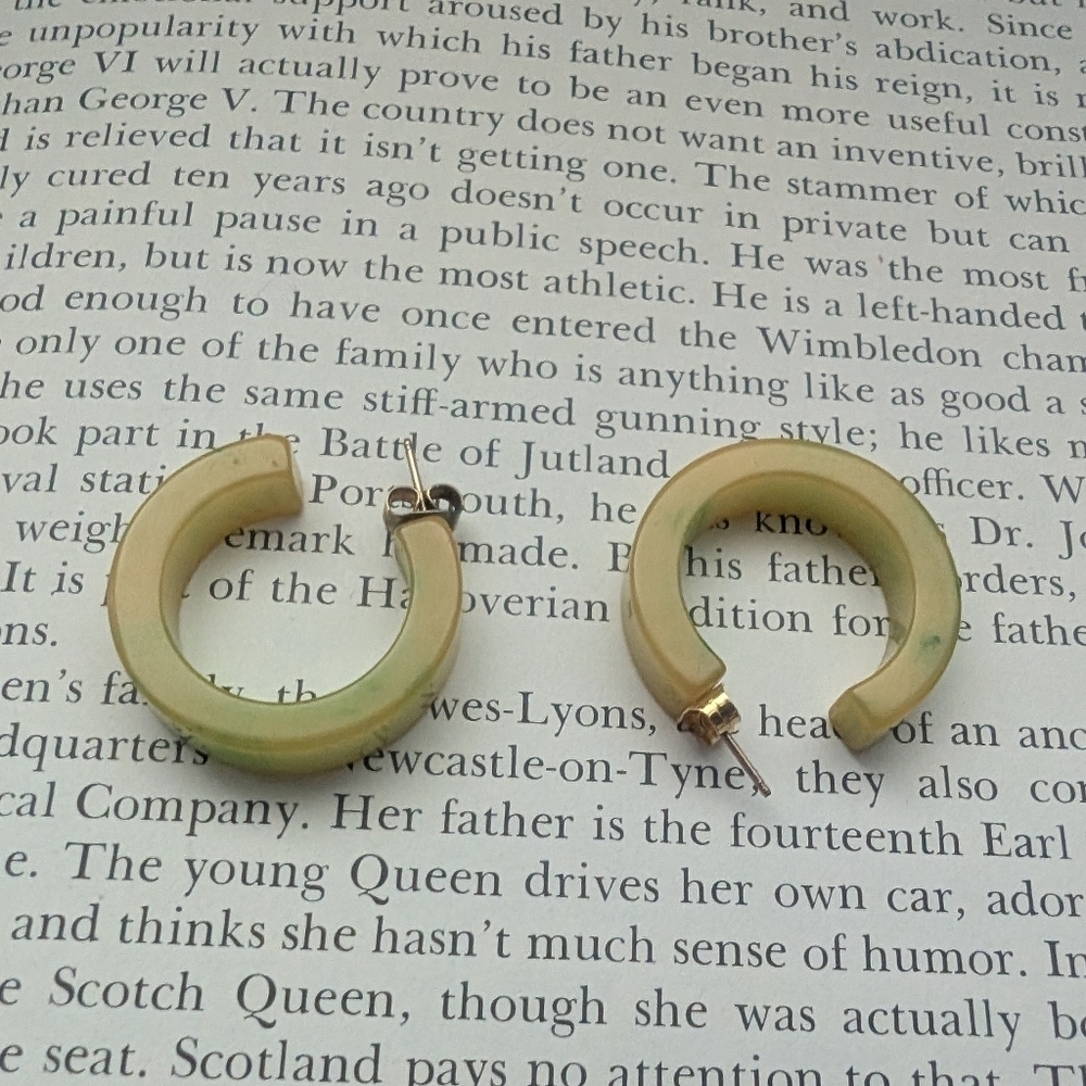 Vintage Green Hoop Earrings
